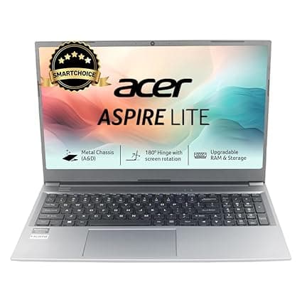 Acer [SmartChoice Aspire Lite AMD Ryzen 5-5625U Premium Thin and Light Laptop (16 GB RAM/512 GB SSD/Windows 11 Home) AL15-41, 39.62 cm (15.6") Full HD Display, Metal Body, Steel Gray, 1.59 KG
